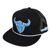 ROUGH HAND BLACK WITH TEAL 3D LOGO - HATS CAP  - BLACK OWL