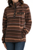 CINCH SNAP STRIPE FLEECE BROWN - LADIES SWEATSHIRT  - MAK9819009