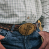 ATTITUDE BY MONTANA SILVERSMITHS OVAL BALL EDGE  CROSS - ACC BUCKLE  - A1026P
