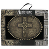 ATTITUDE BY MONTANA SILVERSMITHS OVAL BALL EDGE  CROSS - ACC BUCKLE  - A1026P