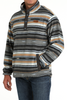 CINCH BLACK/TAN STRIPED POLAR FLEECE - MEN SWEATER  - MWK1514024