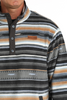 CINCH BLACK/TAN STRIPED POLAR FLEECE - MEN SWEATER  - MWK1514024