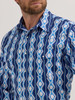 WRANGLER CHECOTAH BLUE PRINT - MENS SHIRT  - 112355375