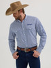 WRANGLER LOGO NAVY HONEYCOMB PRINT - MENS SHIRT  - 112355382
