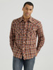WRANGLER RETRO COCOA BROWN PLAID - MENS SHIRT  - 112355373