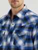 WRANGLER RETRO FLANNEL BLUE/BLACK PLAID - MENS SHIRT  - 112355364
