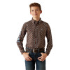 ARIAT TEAM LOGO OAK BROWN LIGHT BLUE - KIDS BOYS SHIRT - 10054069