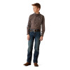 ARIAT TEAM LOGO OAK BROWN LIGHT BLUE - KIDS BOYS SHIRT - 10054069