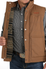 CINCH BROWN QUILTED WESTERN YOKES - MEN VESTS  - MWV1902002