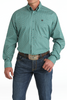CINCH GREEN STRETCH GEOMETRIC PRINT - MENS SHIRT  - MTW1105829