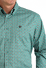 CINCH GREEN STRETCH GEOMETRIC PRINT - MENS SHIRT  - MTW1105829