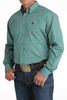 CINCH GREEN STRETCH GEOMETRIC PRINT - MENS SHIRT  - MTW1105829