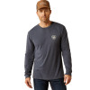 ARIAT SALTILLO LOCKUP NAVY HEATHER - MENS TEE  - 10053987