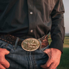 MONTANA SILVERSMITHS 2 TONE OVAL CHRISTIAN COWBOY - ACC BUCKLE  - 6186-731