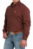 CINCH LONG SLEEVE RED STRIPE PRINT - MENS SHIRT  - MTW1105842
