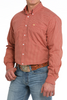 CINCH LONG SLEEVE RED GEO PRINT - MENS SHIRT  - MTW1105843
