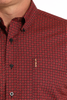 CINCH MODERN FIT RED GEOMETRIC PRINT - MENS SHIRT  - MTW1347118