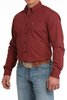CINCH MODERN FIT RED GEOMETRIC PRINT - MENS SHIRT  - MTW1347118