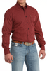 CINCH MODERN FIT RED GEOMETRIC PRINT - MENS SHIRT  - MTW1347118