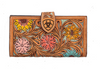 ARIAT SUNFLOWER WALLET HAND TOOLED - LADIES PURSES  - A770016597