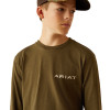 ARIAT BOARDED HEX MILITARY GREEN - KIDS BOYS SHIRT - 10054007