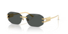 VERSACE DAMIER PLAQUE GOLD DARK GREY - SUNGLASS VERSACE  - 2274100287
