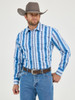 WRANGLER CHECOTAH BLUE SNAP PRINT - MENS SHIRT  - 112359439