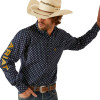 ARIAT TEAM POWELL NAVY GOLD PRINT - MENS SHIRT  - 10054727