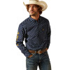 ARIAT TEAM POWELL NAVY GOLD PRINT - MENS SHIRT  - 10054727