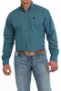 CINCH TEAL WINDOWPANE PLAID PRINT - MENS SHIRT  - MTW1105865