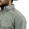 WRANGLER GEORGE STRAIT GREEN GEO PRINT - MENS SHIRT  - 112359978