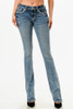 GRACE IN LA LIGHT WASH AZTEC BOOT CUT - LADIES JEANS  - EB51896