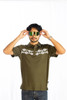LOST CALF AZTEC OLIVE GREEN - MENS POLO  - AZTEC OLIVE GREEN
