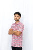 LOST CALF AZTEC KAI RED PRINT - MENS POLO  - AZTEC KAI