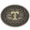 ATTITUDE BY MONTANA SILVERSMITHS FILIGREE INITIAL T - ACC BUCKLE  - A915T