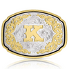ATTITUDE BY MONTANA SILVERSMITHS WESTERN INITIAL BUCKLE K - ACC BUCKLE  - A1047K