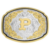 ATTITUDE BY MONTANA SILVERSMITHS WESTERN INITIAL BUCKLE P - ACC BUCKLE  - A1047P