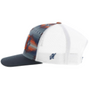 HOOEY NAVY GREY ORANGE 5 PANEL - HATS CAP  - 2502T-NVWH