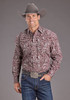 STETSON WINE PAISLEY POCKET PRINT - MENS SHIRT  - 11-001-0425-2064WI