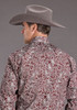 STETSON WINE PAISLEY POCKET PRINT - MENS SHIRT  - 11-001-0425-2064WI