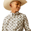 ARIAT CAI CLASSIC FIT KHAKI PRINT - KIDS BOYS SHIRT - 10054784