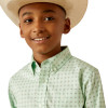 ARIAT TEAM PIERSON LIGHT GREEN PRINT - KIDS BOYS SHIRT - 10054795