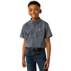 ARIAT CLARK CLASSIC FIT NAVY PRINT - KIDS BOYS SHIRT - 10054780