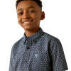 ARIAT CLARK CLASSIC FIT NAVY PRINT - KIDS BOYS SHIRT - 10054780