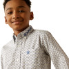 ARIAT TEAM LOGO DREW BLUE NAVY PRINT - KIDS BOYS SHIRT - 10054796