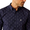 ARIAT CORDELL FITTED NAVY PRINT - MENS SHIRT  - 10054804
