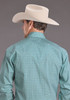 STETSON MOSAIC GEO TURQUOISE PRINT - MENS SHIRT  - 11-001-0425-2067BU