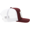HOOEY MAROON WHITE 5 PANEL TRUCKER - HATS CAP  - 2561T-MAWH