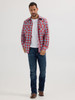 WRANGLER RETRO SNAP CHERRY RED PLAID - MENS SHIRT  - 112365832