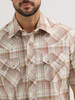 WRANGLER RETRO MODERN FIT KHAKI PLAID - MENS SHIRT  - 112365892